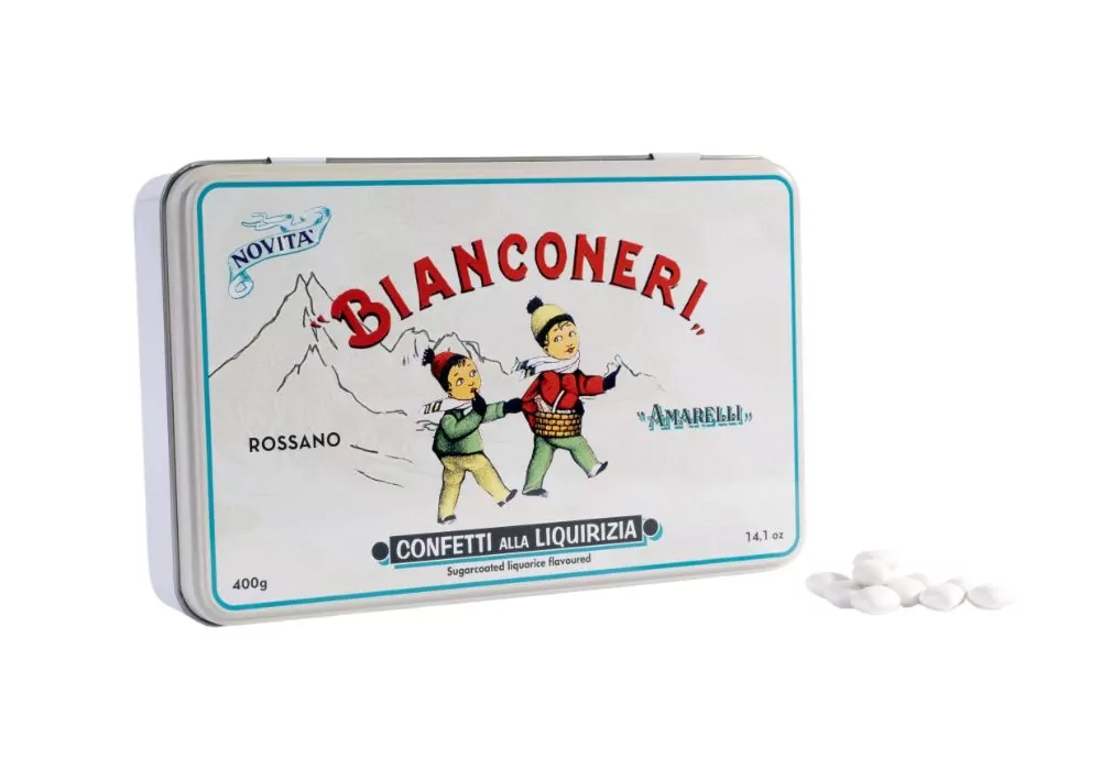 Amarelli - Bianconeri – sladké drievko v cukrovej poleve s mätovou príchuťou – 400 g