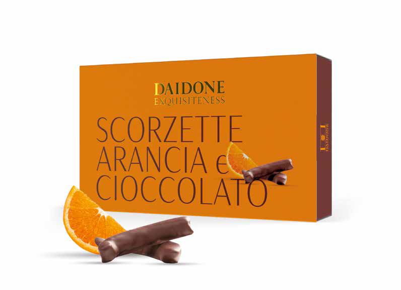Daidone - Scorzette Arancia e Cioccolato - Kandizovaná pomarančová kôra v čokoláde 120g