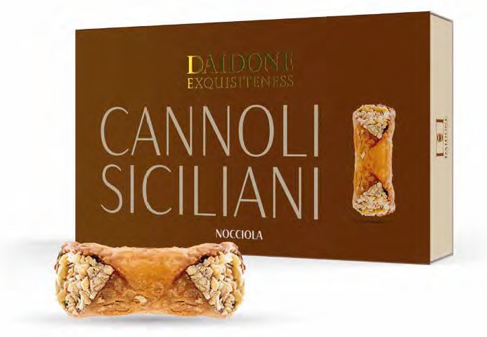 Daidone - Sicilské trubičky Cannoli Siciliani v dárkovém balení plněné lískooříškovým krémem 120g