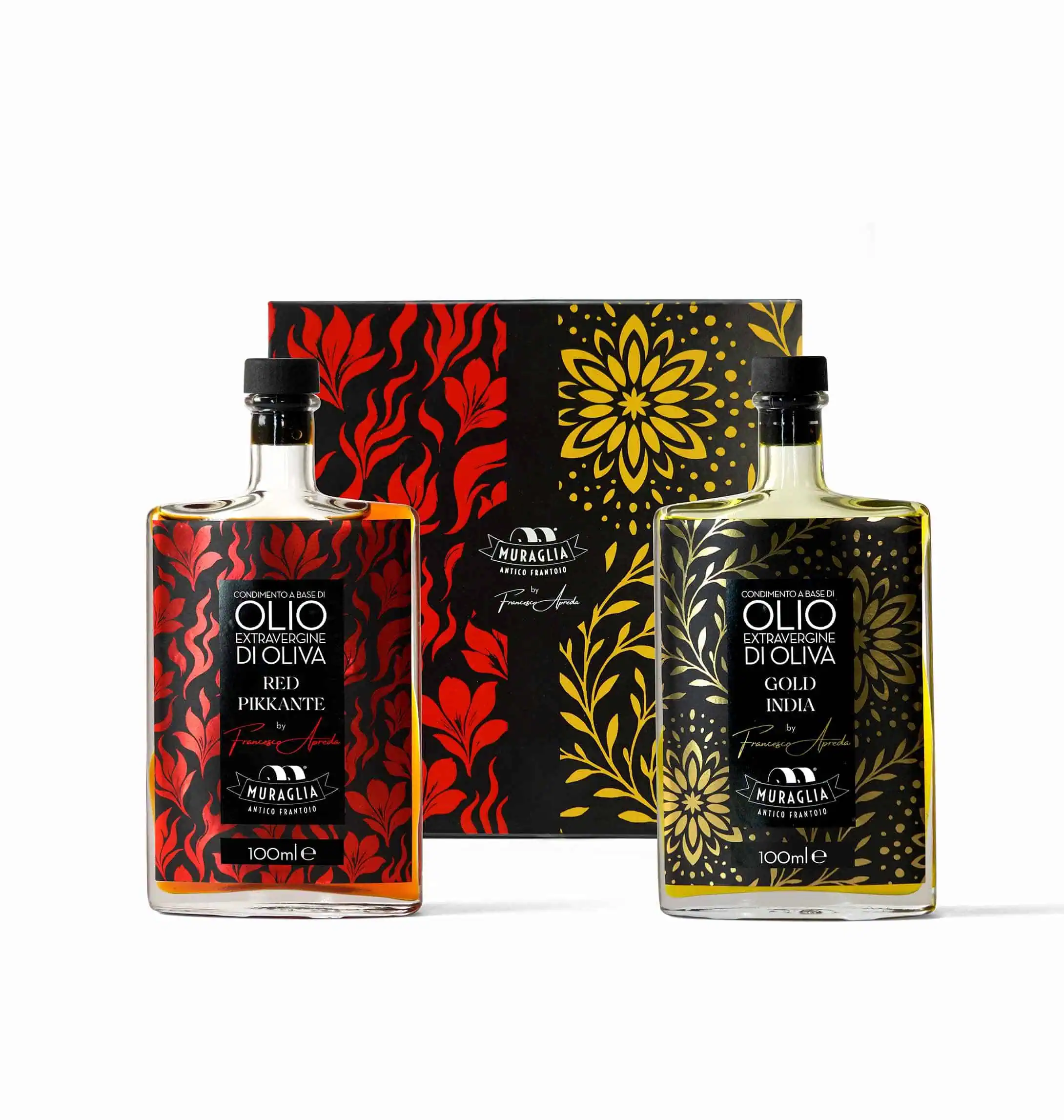 Red Pikkante & Gold India – exkluzivní set extra panenských olivových olejů Frantoio Muraglia & Apreda