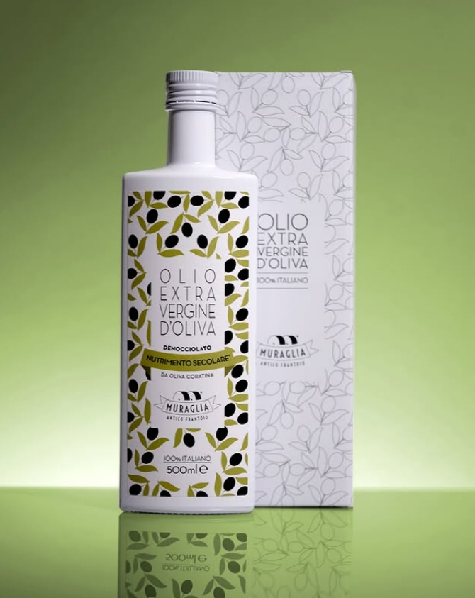 Frantoio Muraglia Olivový olej v exkluzívnom sklenenom balení vykôstkovaný 500ml
