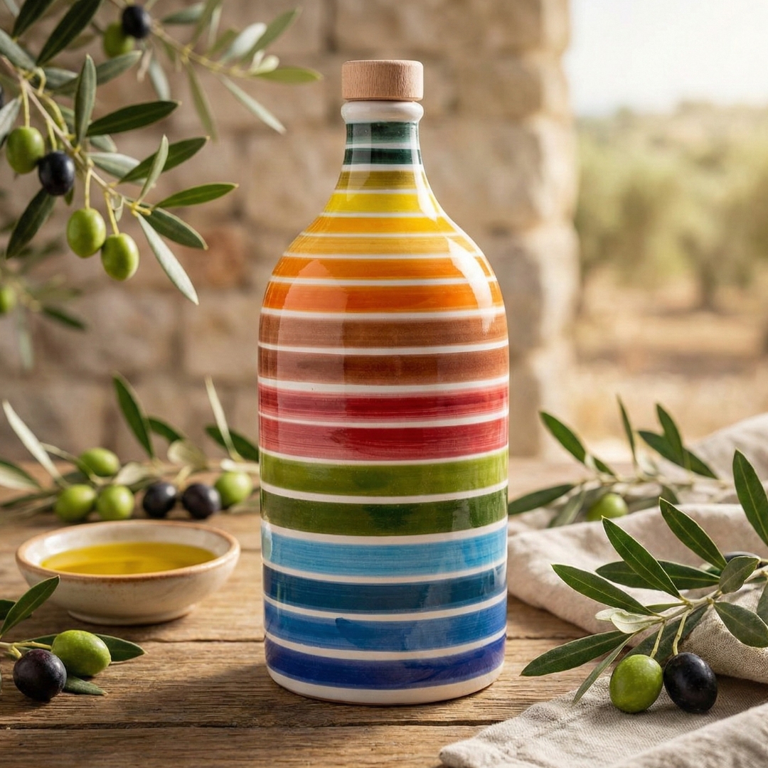 Frantoio Muraglia Olivový extra panenský olej v exkluzívnom keramickom balení (Dúha)