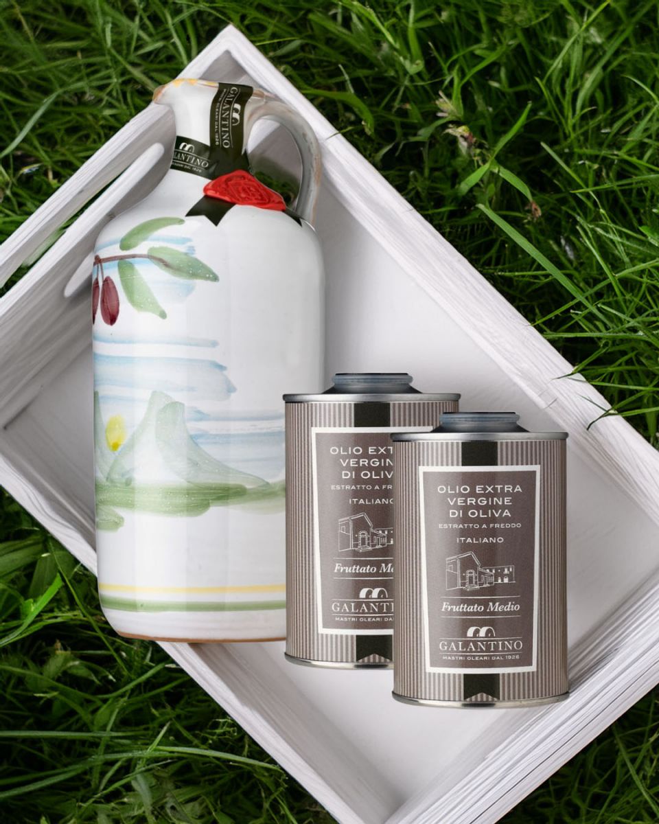 Galantino - Extra panenský olivový olej v keramickom balení - Bio & Duo olivových olejov v plechovke 2x250ml